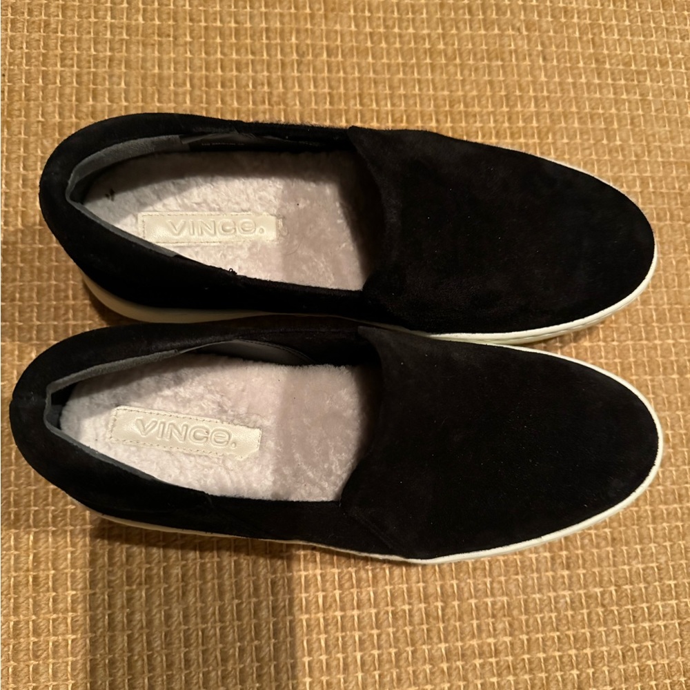 Vince Women's Suede Platform Slip-On Sneakers. Size 5. Color black. Never worn!